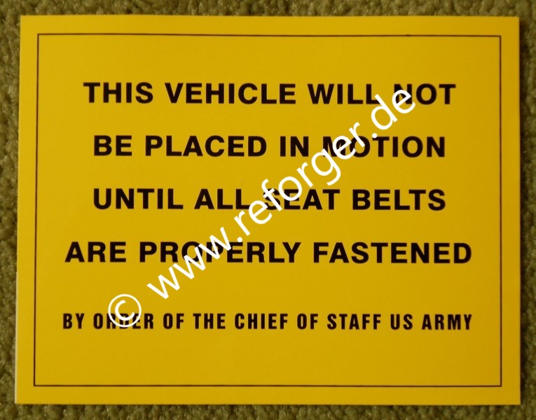 US Fahrzeug Seat Belts Aufkleber