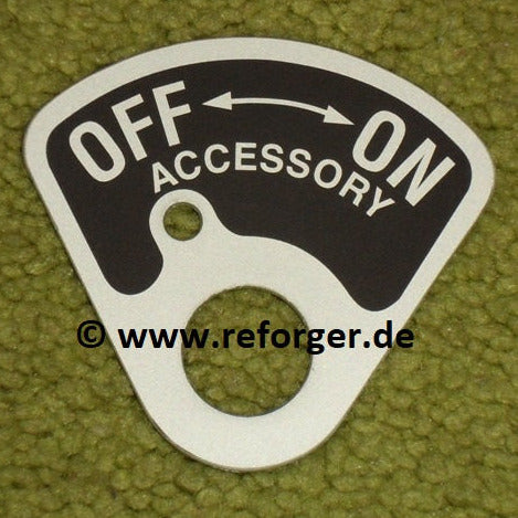 ACCESSORY ON-OFF Data Plate