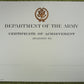 Militär Urkunde Certificate of Achievement