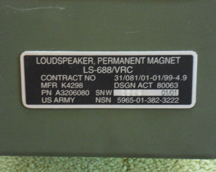 LS-688/VRC Lautsprecher Funk Militär US