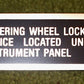 Steering Locking Device HMMWV Data Plate