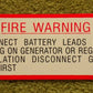 Aufkleber M-Serie Fire Warning