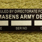 Overhaul PlateIdentifcation - Pirmasens Army Depot