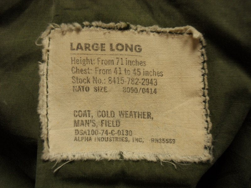US Armee M65 Jacke Large Long