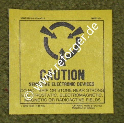 Aufkleber Caution Sensitive Electronic Devices