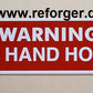 M998 Warning No Hand Hold Decal
