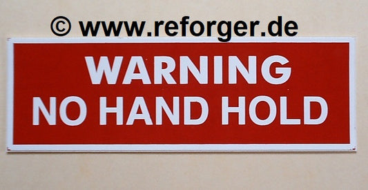 M998 Warning No Hand Hold Decal