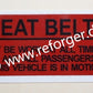 Decal, M998 Seat Belt