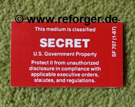 "SECRET" U.S. Government Decal