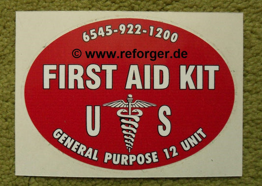 DECAL US FIRST AID KIT