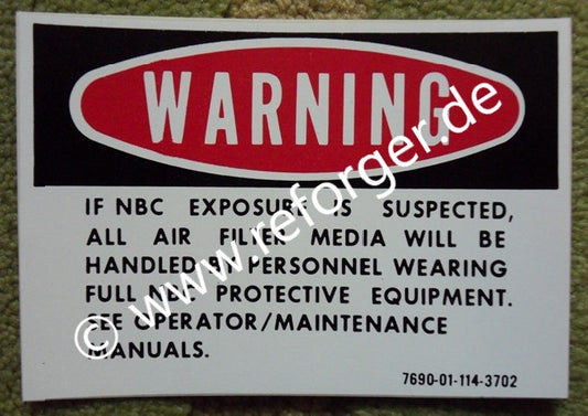 NBC Warning Sticker Ford Mutt M151