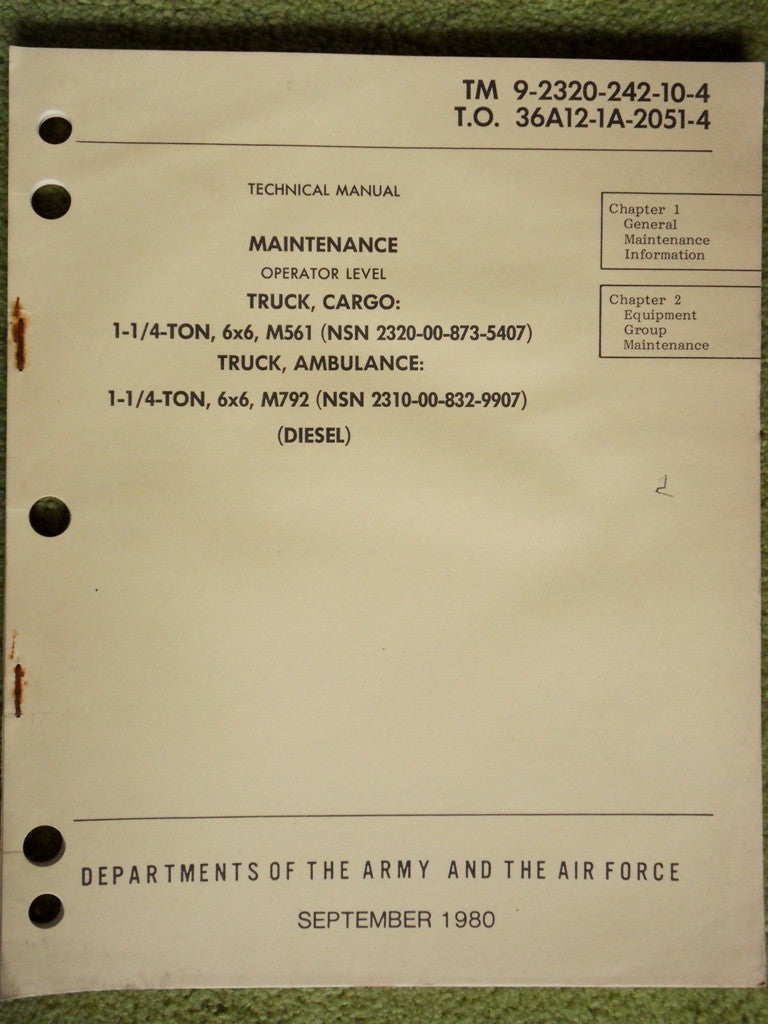 Manual, TM 9-2320-242-10-4
