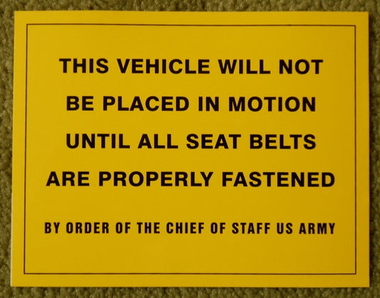 Decal, Fasten Seat Belts