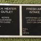 M998 Vehicle Heater Air Data Plate