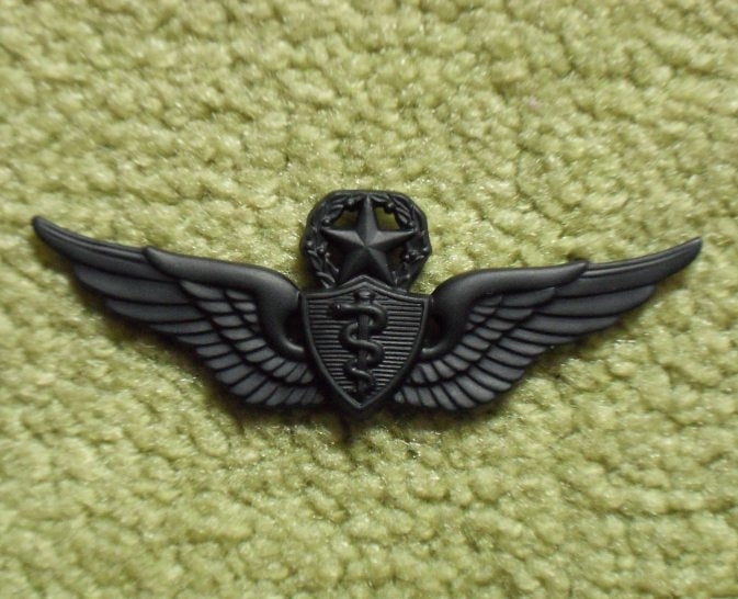 US Army Black Pin On Master Flight Surgeon Badge
