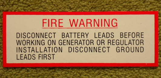 Sticker M-Series Fire Warning