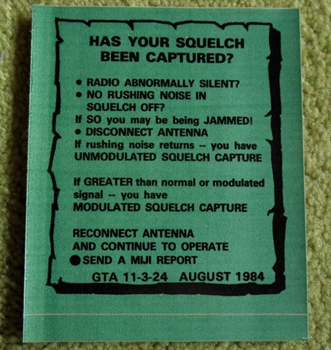 Radio Squelch Has Been Captured Decal RT-524