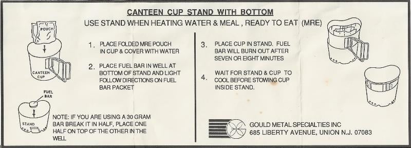 US GI Military Canteen Cup Stand