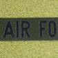 Schriftzug Gewebt US Air Force Tab oliv