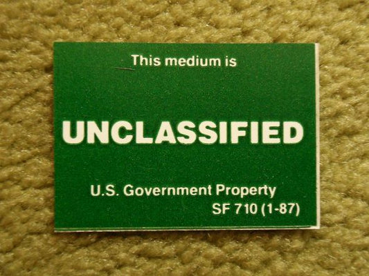 Aufkleber Medium Unclassified US Government